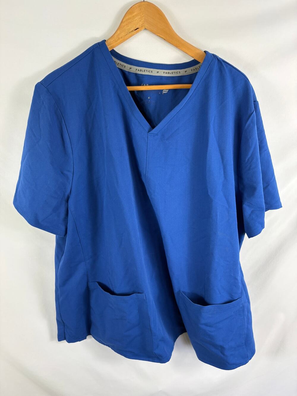 Fabletics Blue Front Pocket Scrub Top Size 4X